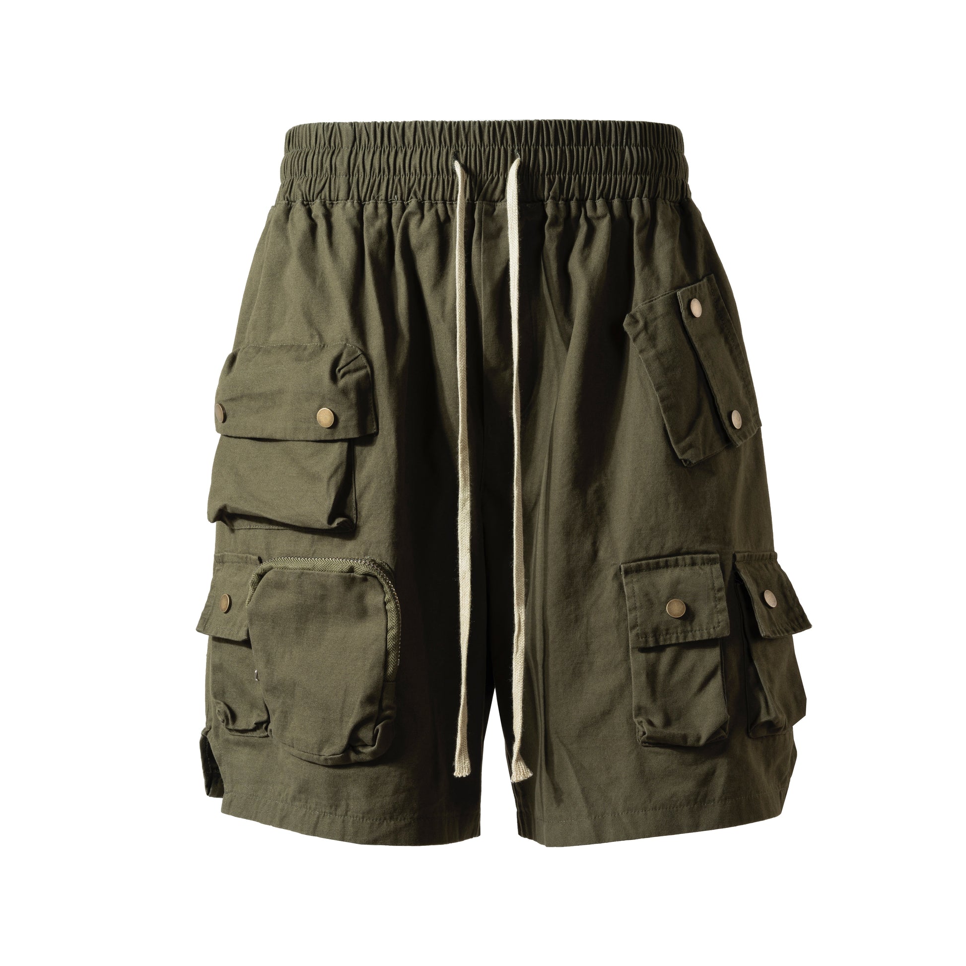 Olive-Green Cargo Mutli-Pocket Short